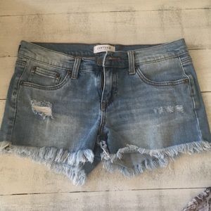 Distressed denim shirt sz 5 EUC
